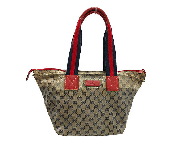 【中古】【ジャンク品/難有り品】【レディース】GUCCI TOTE BAG 131230 グッチ トートバッグ GGキャンバス シェリーライン 鞄 バッグ サイズ：約23.5×24×20cm カラー：ベージュ 万代Net店 1