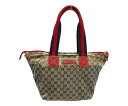 【中古】【ジャンク品/難有り品】【レディース】GUCCI TOTE BAG 131230 グッチ トートバッグ GGキャンバス シェリーライン 鞄 バッグ サイ...