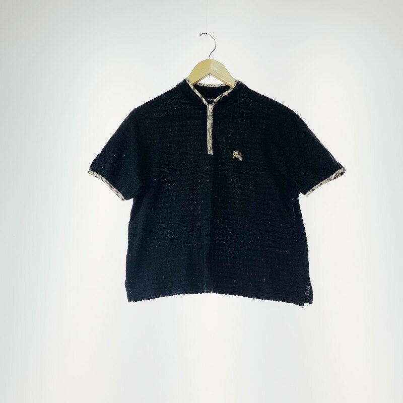 【中古】【レディース】BURBERRY GOLF バーバリーゴルフ ハーフジップ Tシャツ 半袖 カットソー サイズ：L カラー：ブラック 万代Net店