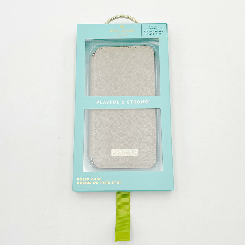 【中古】【レディース】KATE SPADE NEW YORK Folio Case KSIPH-083-SRQ ケイトスペード ニューヨーク スマホケース IPHONE ケース サイズ：iPhone X用 カラー：グレージュ 万代Net店