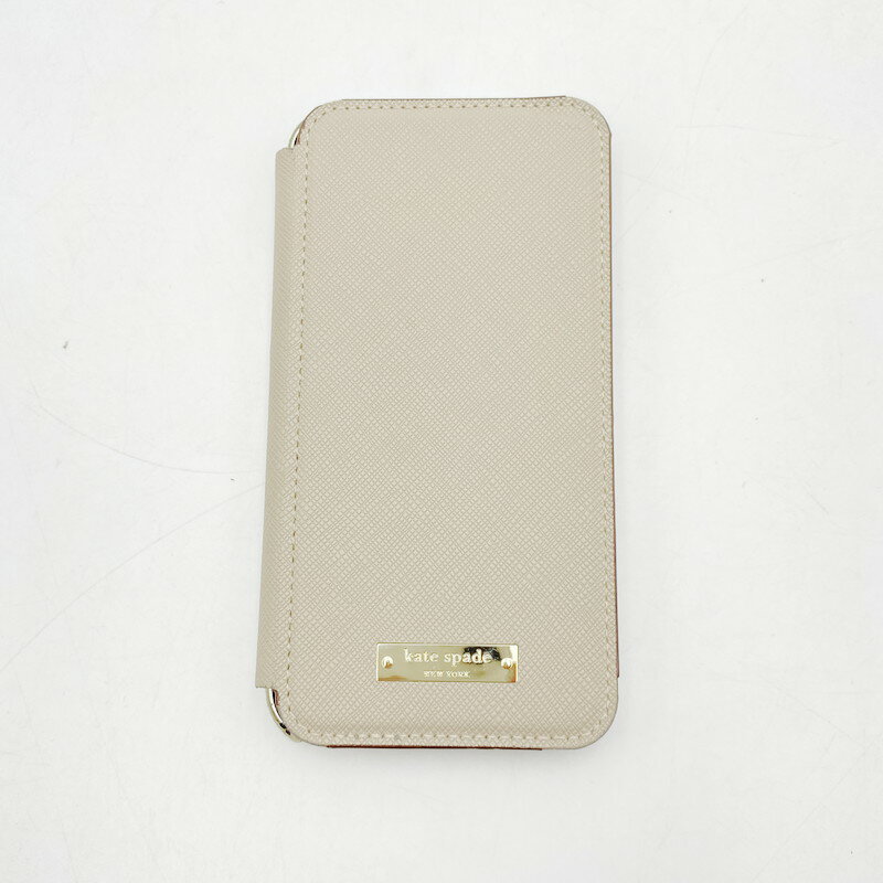 【中古】【レディース】KATE SPADE NEW YORK Folio Case KSIPH-083-SRQ ケイトスペード ニューヨーク スマホケース IPHONE ケース サイズ：iPhone X用 カラー：グレージュ 万代Net店