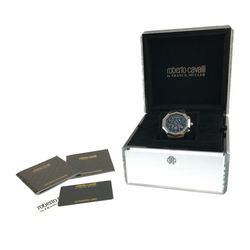 【中古】【メンズ】ROBERTO CAVALLI BY FRANCK MULLER WRIST WATCH 1G003 ロベルトカヴァリ バイ フランクミュラー リストウォッチ クォーツ 腕時計 サイ 万代Net店 197-220918-hi-09-tag