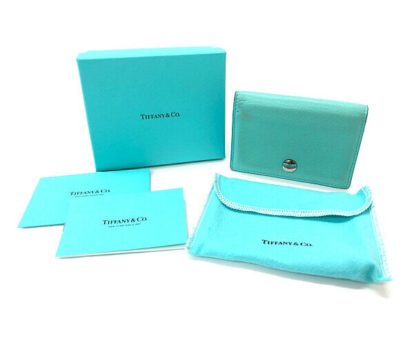 楽天万代Net店【中古】【レディース】TIFFANY&Co CARD CASE ティファニー カードケース カード収納 カード入れ 小物 アクセサリー サイズ：約7.5×10.5×2cm カラー：ティファニーブルー 万代Net店