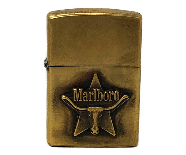 【中古】【メンズ/レディース】ZIPPO MARLBORO ジッポー マールボロ ロングホーン サイズ：約5×3.5×1cm カラー：GOLD 万代Net店