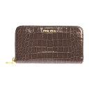【中古】【レディース】MIU MIU 5M0506 ミュウミュウ クロコ型押し ラウンドファスナー 長財布 サイズ:約10.5×18.5×2cm カラー:ブラウン 万代Net店 181-221129-yn-03-min(4)
