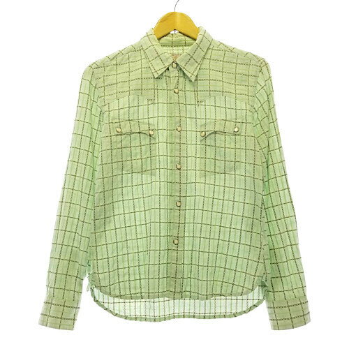 【中古】【メンズ】THE FLAT HEAD LONG SLEEVE CHECK SHIRT フラットヘッド 長袖 ロングスリーブ チェックシャツ サイズ：36 カラー：グリーン系 万代Net店