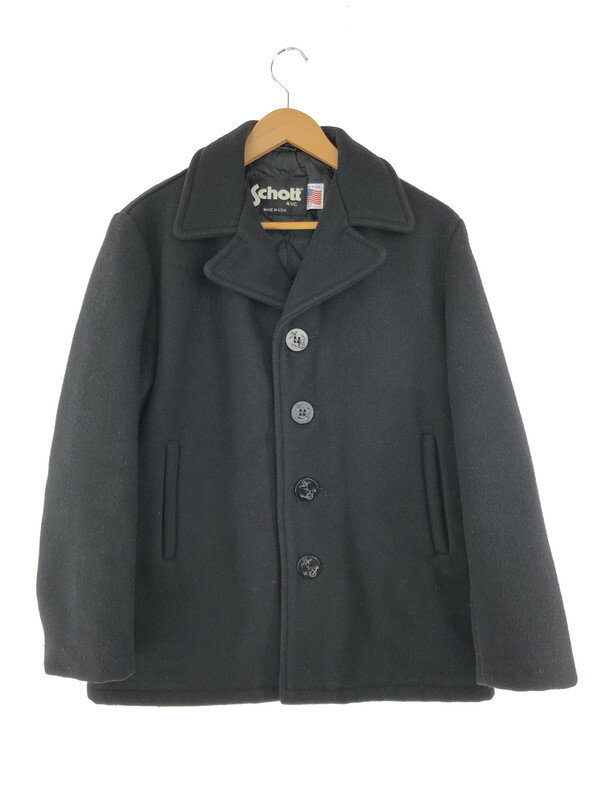 【中古】【メンズ】Schott SINGLE P COAT 736A ショット シングルPコート アウター サイズ：40 カラー：ブラック 黒 万代Net店