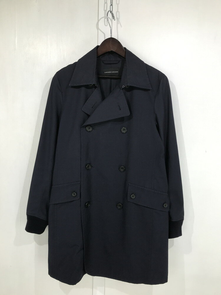 【中古】【メンズ】Lounge Lizard FINX TRENCH COAT ラウンジリザード トレンチコート ライトアウター サイズ:2 カラー:ネイビー 万代Net店 140-230208-mo-09-tag