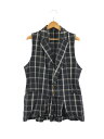 【中古】【メンズ】VIVIENNE WESTWOOD MAN STRIPED LINEN VEST ヴィヴィアンウエストウッドマン ストライプ リネンベスト ジレ サイズ：48 カラー：ブラック/ホワイト 万代Net店