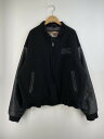 【中古】【メンズ】HARLEY DAVIDSON ZIPUP STADIUM JACKET ハーレーダビッドソン ジップアップ スタジアムジャケット アウター スタジャン サイズ：XXL カラー：ブラ 万代Net店