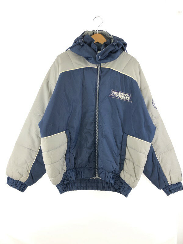 【中古】【メンズ】PRO LAYER PENN STATE NYLON PUFFY JACKET プロレイヤー ペンシルベニア大学 ナイロンパフィージャケット 中綿ジャケット アウター サイズ：L カラー：ネイビー 万代Net店