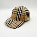 【美中古品】【メンズ】BURBERRY LONDON TRUCKER CAP 8021444 バーバリー トラッカーキャップ 帽子 カラー：ベージュチェック柄 万代Net店