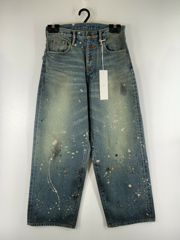 【美中古品】【メンズ】SUGARHILL × P.A.A OILED AND PAINTED DENIM PANTS 22PAPT01 シュガーヒル パレットアートアライブ 別注 コラボ オイルド アンド ペインテッド デニムパンツ ボトムス サイズ：30 カラー：FADED INDIGO 万代Net店