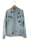 【中古】【メンズ】REMI RELIEF L/S STUDDED PATCH DENIM SHIRT ロングスリーブ スタッズワッペンデニムシャツ 長袖シャツ サイズ：M カラー：ライトインディゴ 万代Net店