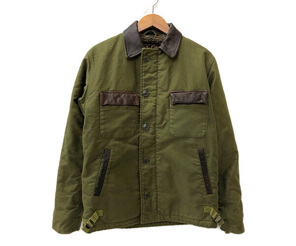 【中古】【メンズ】CALEE DECK JACKET キャリー デッキジャケット ボア ミリタリージャケット アウター ストリート系 サイズ：M カラー：KHAKI 万代Net店