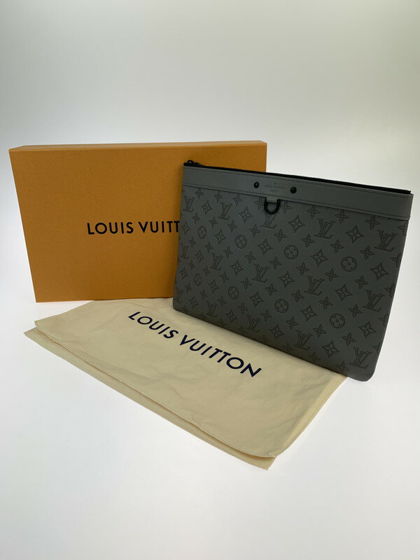 【美中古品】【メンズ】LOUIS VUITTON モノグラムシャドウ ポシェット・ディスカバリーGM M81385 ルイヴィトン カバン クラッチバッグ ブリーフケース サイズ：約25.5×36.5×0.5cm カラー：モノグラムシャドウ 万代Net店