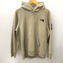 【中古】【メンズ】THE NORTH FACE ザ・ノース・フェイス NT12035 SQUARE LOGO HOODIE スクエア ロゴ フーディ パーカー サイズ：S カラー：ベージュ 万代Net店