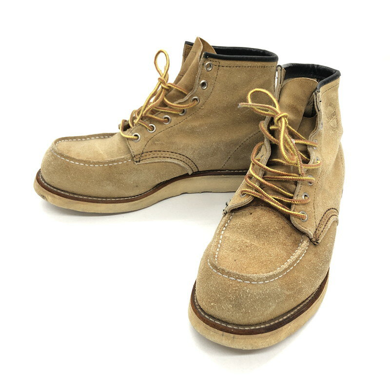 【中古】【メンズ】RED WING 8173 LEGEND MODEL レッドウィング レジェンド スエードブーツ ワークブーツ 犬タグ シューズ 靴 サイズ：8EE カラー：BEIGE 万代Net店