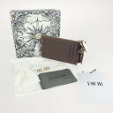 【美中古品】【レディース】Christian Dior コンパクトジップカードホルダー S0965 ONMJ クリスチャンディオール レディディオール カードケース 財布 小銭入れ サイズ：約8×13.5×1.5cm カラー：パープル 万代Net店