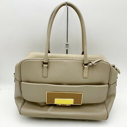 【中古】【レディース】ANYA HINDMARCH アニヤハインドマーチ 2WAYレザーバッグ ショルダーバッグ カバン サイズ：下記参照 カラー：ベージュ 万代Net店