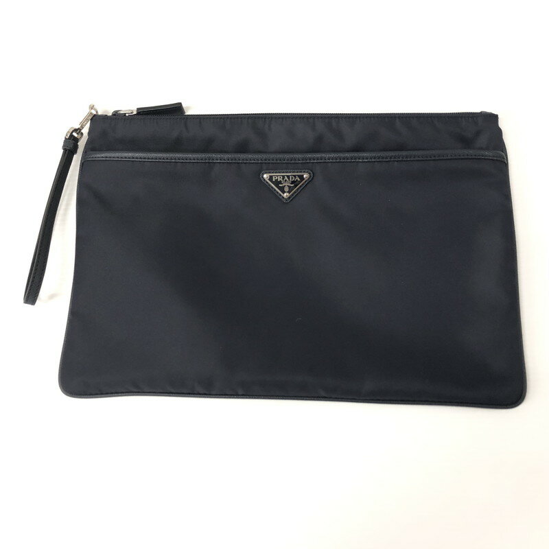 【中古】【メンズ】PRADA プラダ 2VN012 TESSUTO SAFFIANO ナイロン クラッチバッグ セカンドバッグ 鞄 カバン サイズ： カラー：ネイビー 紺 万代Net店