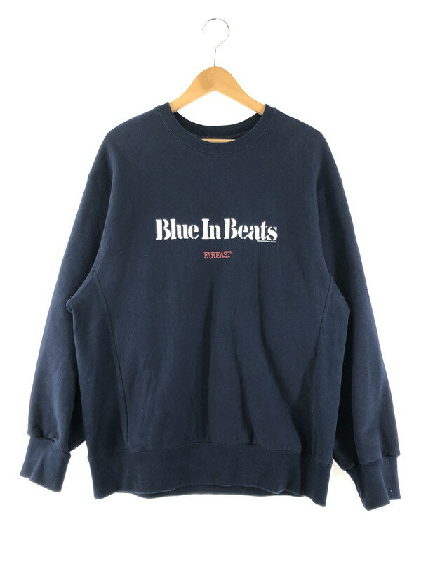 【中古】【メンズ】APHRODITE GANG BUDSPOOL BLUE IN BEATS HEAVY WEIGHT SWEAT SHIRT アフロディーテギャング バッズプール ブルーインビーツ ヘビーウエイト スウェットシャツ トップス 舐達麻 サイズ：M カラー：ネイビー 万代Net店