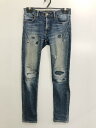 【中古】【メンズ】N(N) BY NUMBER (N)INE NNBYNUMBERNINE × STUDIOUS REPAIR SKINNY DENIM PANT 116140001 エヌエヌ バイ ナンバーナイン ステュディオス デニムパンツ ボトムス サイズ：1 カラー：インディゴブルー 万代Net店