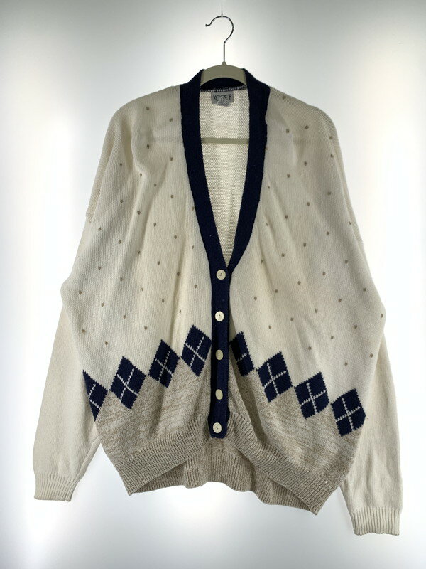【中古】【レディース】KORET 90S RAMIE & COTTON CARDIGAN コレット カーディガン サイズ：3X カラー：ホワイト/ネイビー 万代Net店 170-230812-ab-22-min