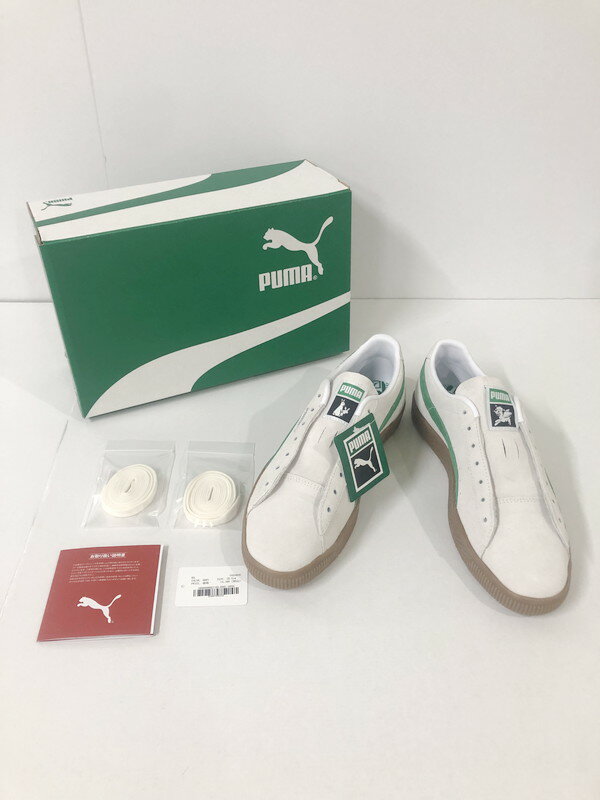 【中古】【未使用品】【メンズ】 コムドット BIRDOG FR2 ATMOS PUMA SUEDE VTG 391916 01 ”SAIL GREEN” バードック x FR2 x アトモス x プーマ スウェード スニーカー シューズ サイズ：28.5cm US10.5 カラー：ホワイト/グリーン 万代Net店