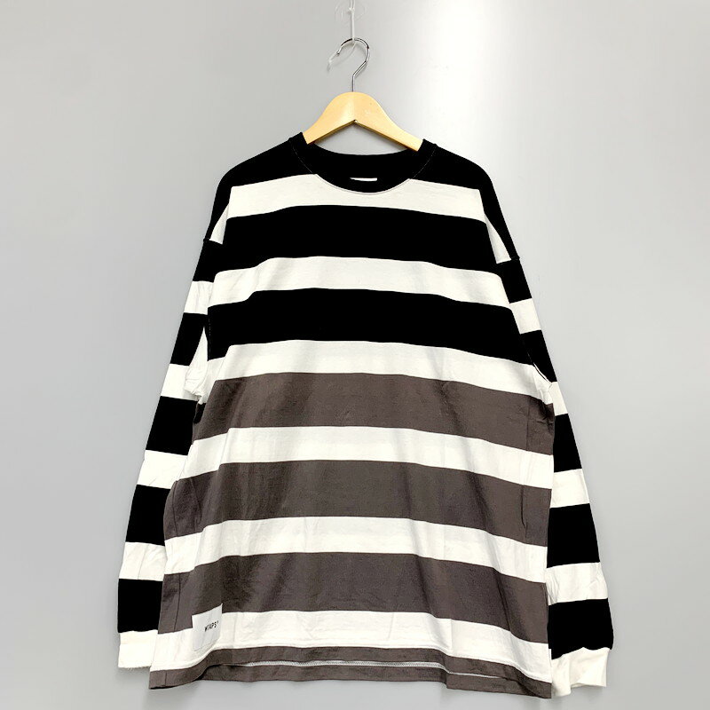 【中古】【メンズ】WTAPS 22SS LANE LS TEE 221ATDT-CSM28 ダブルタップス ロングスリーブTシャツ 長袖カットソー ロンT トップス サイズ：4 カラー：ブラック/ホワイト/グレー 万代Net店