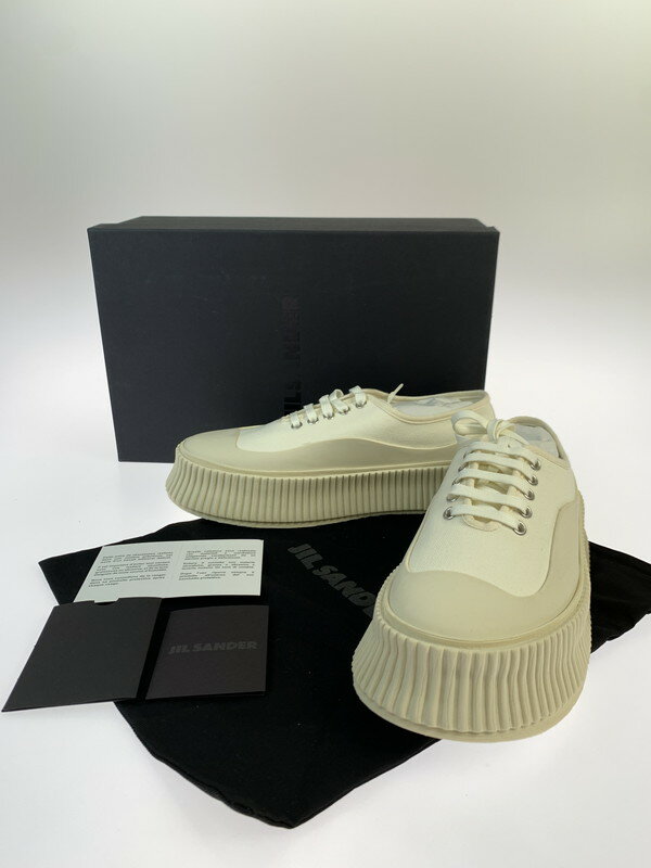 【美中古品】【レディース】JIL SANDER 21SS SNEAKERS JS36072A ジルサンダー プラットフォームスニーカー 靴 サイズ：39 カラー：オフホワイト 万代Net店