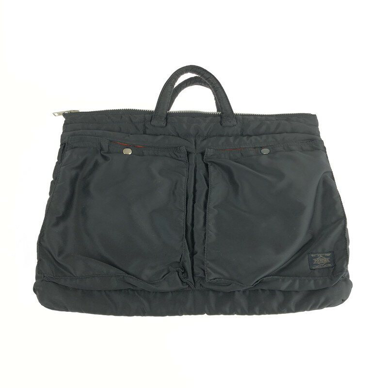 【中古】【メンズ】PORTER TANKER SHORT HELMETBAG ポーター タンカー ショート ヘルメットバッグ ハンドバッグ 吉田カバン サイズ：約35×46×15cm カラー：ブラック 黒 万代Net店