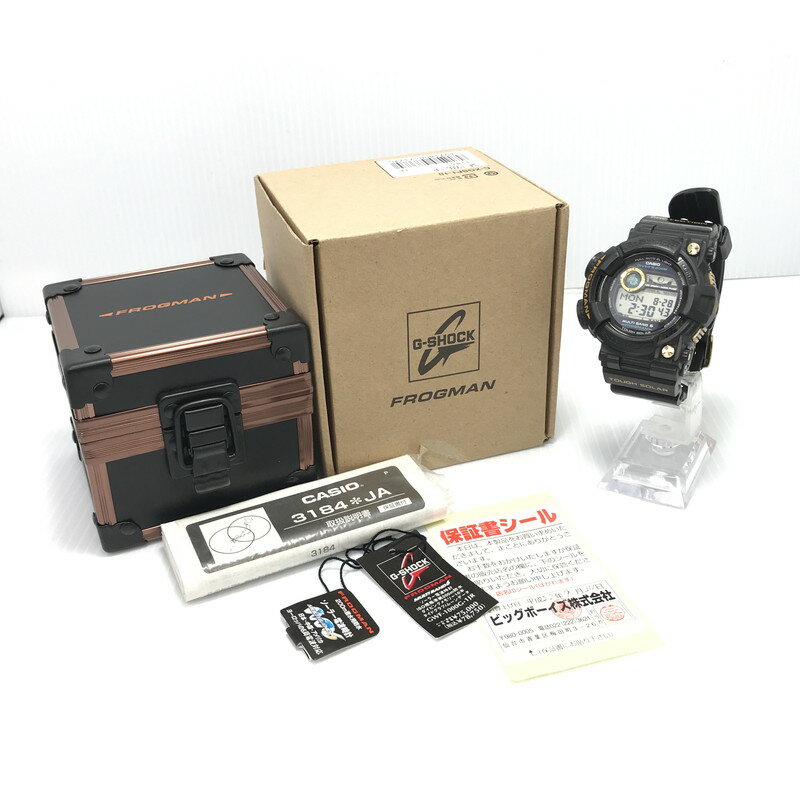 【中古】【メンズ】CASIO G-SHOCK MASTER OF G-SEA FROGMAN GWF-1000G-1JR TOUGHSOLAR カシオ ジーショック マスターオブG シー フロッグマン タフソーラー 腕時計 サイズ：ケース径 約58.3×52.8×18mm 腕回り 最大約23.5cm カラー：ブラック 万代Net店