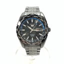 【中古】【メンズ】SEIKO セイコー 7S36-03R0 セイコー 5 ワールドタイム 自動巻き腕時計 海外限定 カラー：ブラック 黒 ブルー 青 197-230902-gm-26-fuz 万代Net店