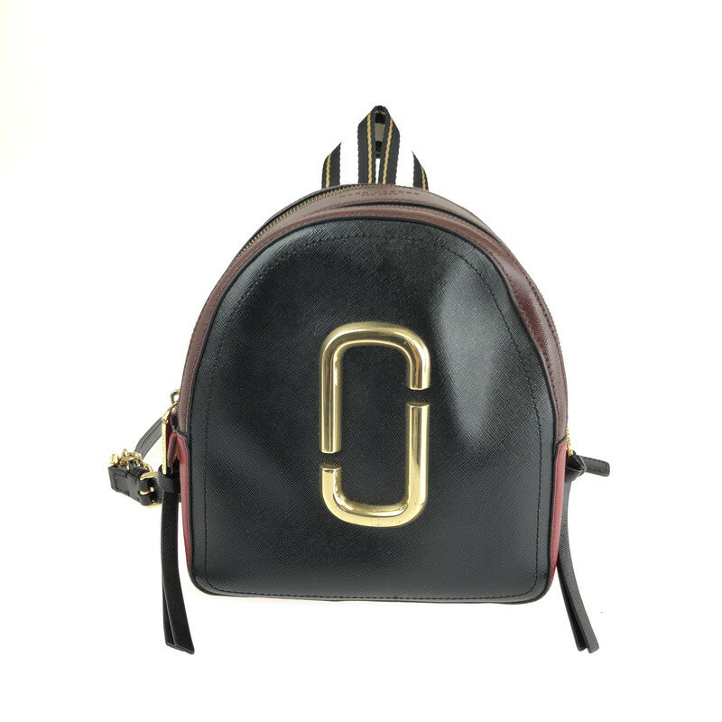 【中古】【レディース】MARC JACOBS PACK SHOT M0013992 マークジェイコブス パックショット リュックサック カバン サイズ：約23×21×8.5cm カラー：ブラック/レッド 万代Net店