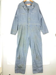 【中古】【メンズ】WORK WEAR CORPORATION 60~70's HERRINGBONE ALL IN ONE VINTAGE ワークウェア コーポレーション 60~70年代 ヘリンボーン オールインワン ツナギ ヴィンテージ サイズ：42 カラー：ライトインディゴ 万代Net店