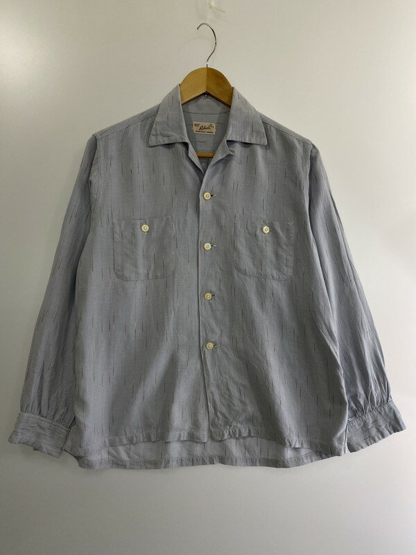 RELAXER 50-60's KASURI LOOP COLLAR RAYON SHIRT リラクサー 50-60年代 カスリ ループカラーシャツ トップス 長袖 サイズ：M カラー：ライトブルー 万代Net店