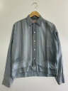 【中古】【メンズ】BENHIL 50-60's LOOP COLLARED STRIPED SHIRT ベンヒル 50-60年代 ループカラーシャツ トップス 長袖 サイズ：M カラー：ライトブルー 万代Net店