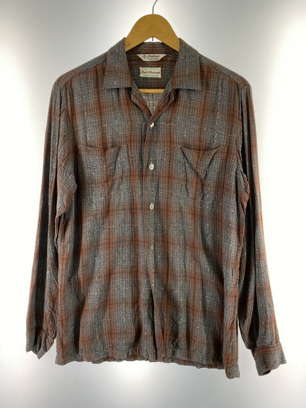 yÁzyYzSTRADIVARI STRAD-O-WOODSMAN 50S-60S OPEN COLLAR CHECK SHIRT I[vJ[ `FbNVc  TCYFM J[FuE/O[n NetX