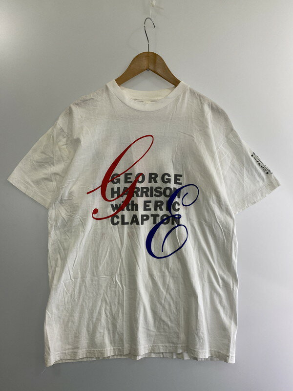 【美中古品】【メンズ】GEORGE HARRISON ERIC CLAPTON ROCK LEGENDS JAPAN TOUR 1991 TOUR TEE プリントTシャツ ティーシャツ サイズ：L カラー：ホワイト 万代Net店