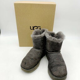 【中古】【レディース】UGG MINI BAILEY 1016501 アグ ミニ ベイリー ボウ ムートンブーツ シューズ 靴 サイズ：22cm カラー：グレー 万代Net店