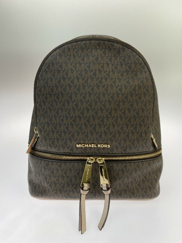 【中古】【レディース】MICHAEL KORS マイケルコース 30H8GEZB2B RHEA ZIP MEDIUM COLOR BLOCK LOGO BACKPACK リュック バックパック カバン 鞄 カラー：ブラウン系 万代Net店