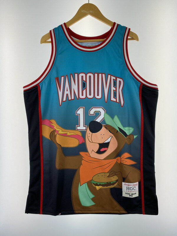 【美中古品】【メンズ】HEADGEAR CLASSICS YOGI BEAR NBA BASKET JERSEY ヘッドギアクラシックス ヨギベア バスケットジャージ タンクトップ トップス サイズ：3XL カラー：ライトブルー 万代Net店