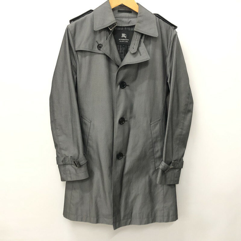 【中古】【メンズ】BURBERRY BLACK LABEL バーバリー ブラックレーベル BMA15-360-04 シングル トレンチ コート サイズ：S カラー：グレー 灰 万代Net店