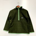 【中古】【キッズ】Patagonia SYNCHILLA 65521 パタゴニア シンチラ ハーフジップフリースプルオーバー フリース ジャケット サイズ：キッズL カラー：深緑 万代Net店