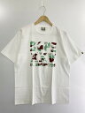 【美中古品】【メンズ】BAPE XXV PRINT S/S TEE ベイプ トゥエンティーファイブ ア ベイシング エイプ プリント ショートスリーブTシャツ 半袖Tシャツ トップス サイズ：L カラー：ホワイト 白 万代Net店