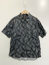 【中古】【メンズ】MASSES COTTON SS SHIRT マシス コットンシャツ 半袖 サイズ：M カラー：グレー/ブラック 万代Net店