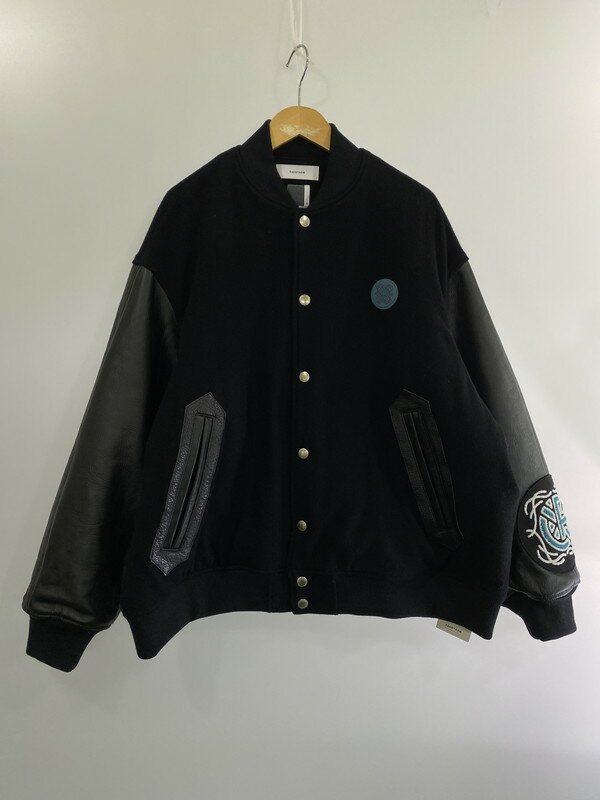 【美中古品】【メンズ】 FACETASM EMBLEM STADIUM JACKET TOF-JK-M03 ファセッタズム エンブレム スタジアムジャケット スタジャン アウター サイズ：4 カラー：ブラック 黒 万代Net店