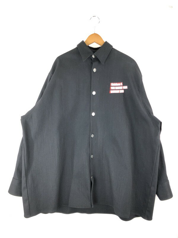 【中古】【メンズ】RAF SIMONS 19AW Christine F DENIM EASY FIT SHIRT COUPLE BACK 182-247-10033-00099 ラフシモンズ クリスチーネ・F デニムイージーフィットシャツ カップルバック 長袖シャツトップス サイズ：1 カラー：ブラック 万代Net店