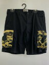 【中古】【メンズ】A BATHING APE BAPE CAMO SIX POCKET SHORTS 001SPF201017X アベイシングエイプ コットンカーゴ ショートパンツ ショーツ ボトムス サイズ：XL カラー：ブラック 万代Net店